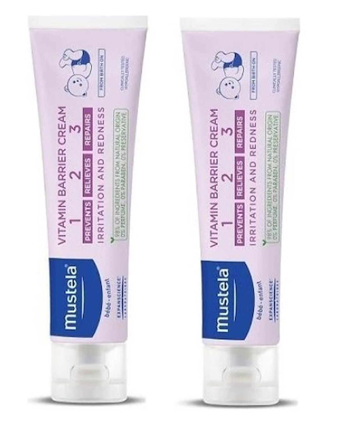 Mustela Vitamin Bariyer Pişik Önleyici Krem 100 ml 2 Adet