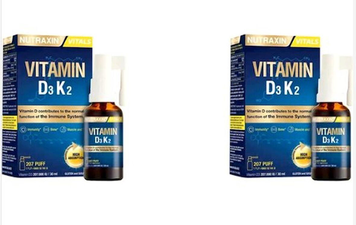 Nutraxin Vitamin D3K2 Sprey 30 ml 2 Adet