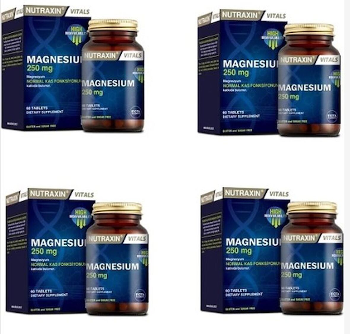 Nutraxin Magnesium 250 mg 60 Tablet 4 Adet
