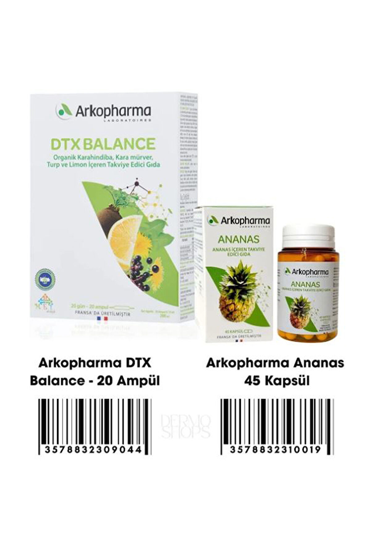 Arkopharma 2 li Detox Paket | DTX Balance 20 Ampül & Ananas 45 Kapsül