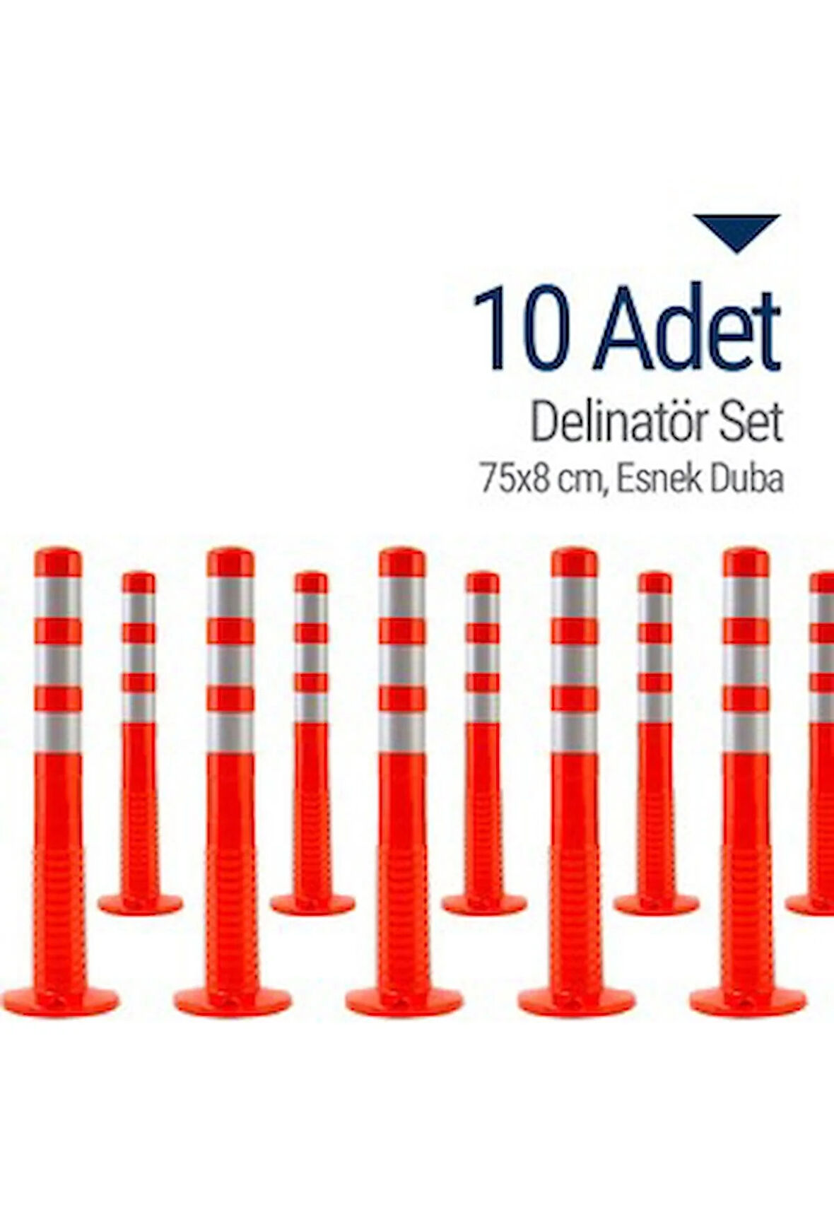 MELZOHOME TRAFİK DELİNATÖR 75 CM -PLASTİK KIRMIZI OTOPARK  YOL DUBA UCUZ KONİ  10 ADET  DELİNATÖR 75 CM  10  ADET 