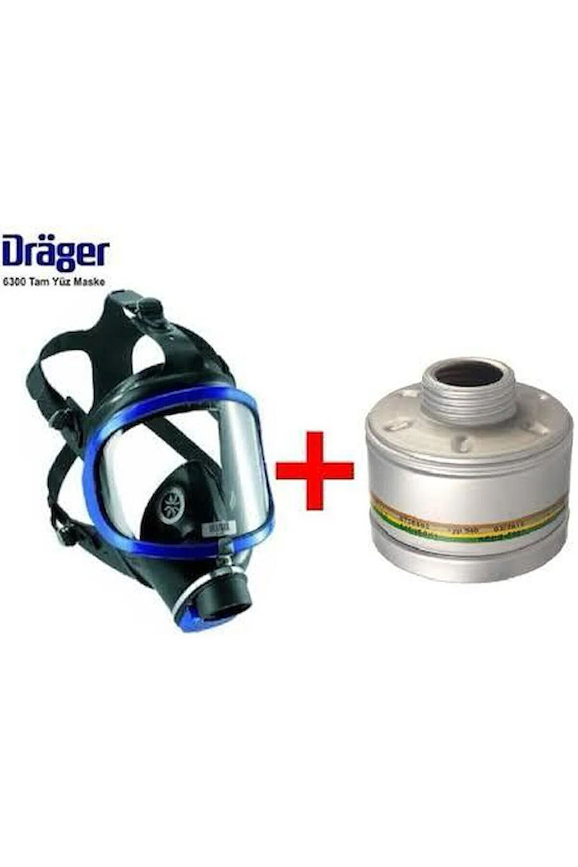 DRAGER X-PLORE 6300 TEK FİLİTRELİ TAM YÜZ GAZ MASKESİ +RD40 A2B2E2K1 FİİTRESİ 