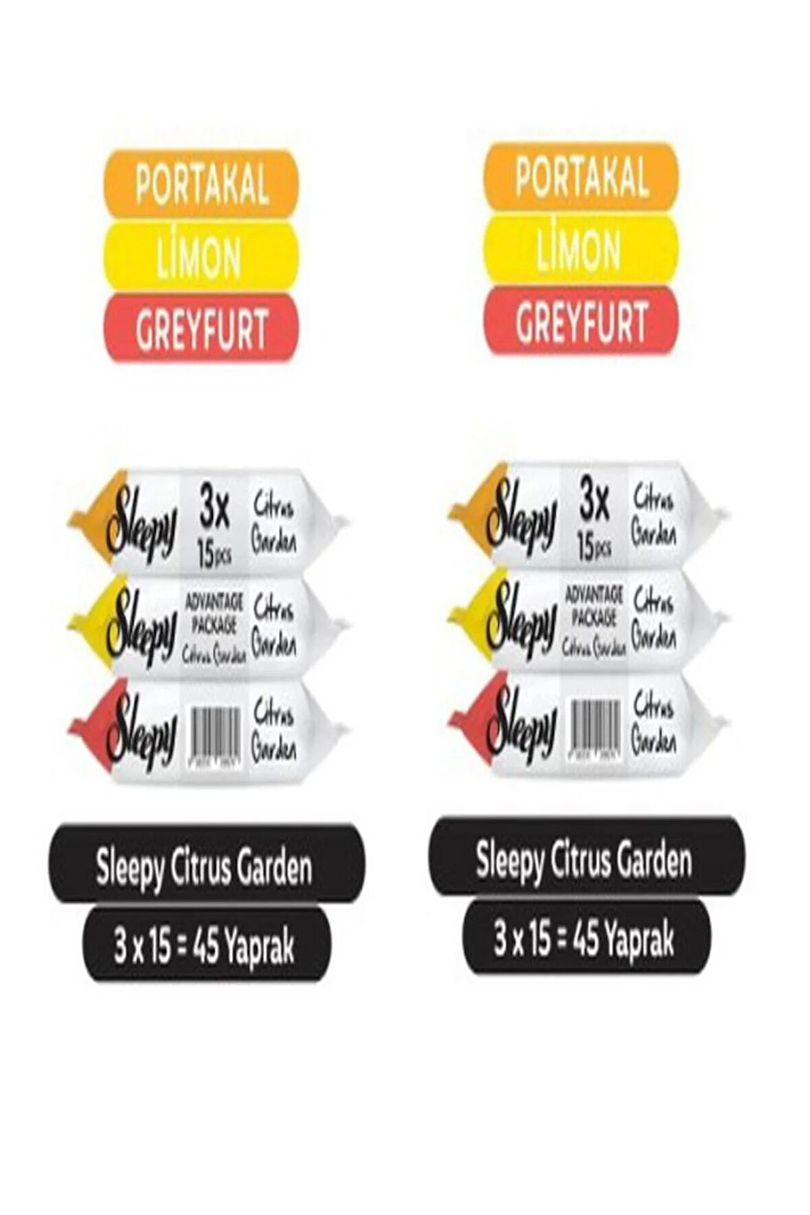 Citrus Garden Cep Mendili 3x15 (45 Yaprak) X 2 ADET