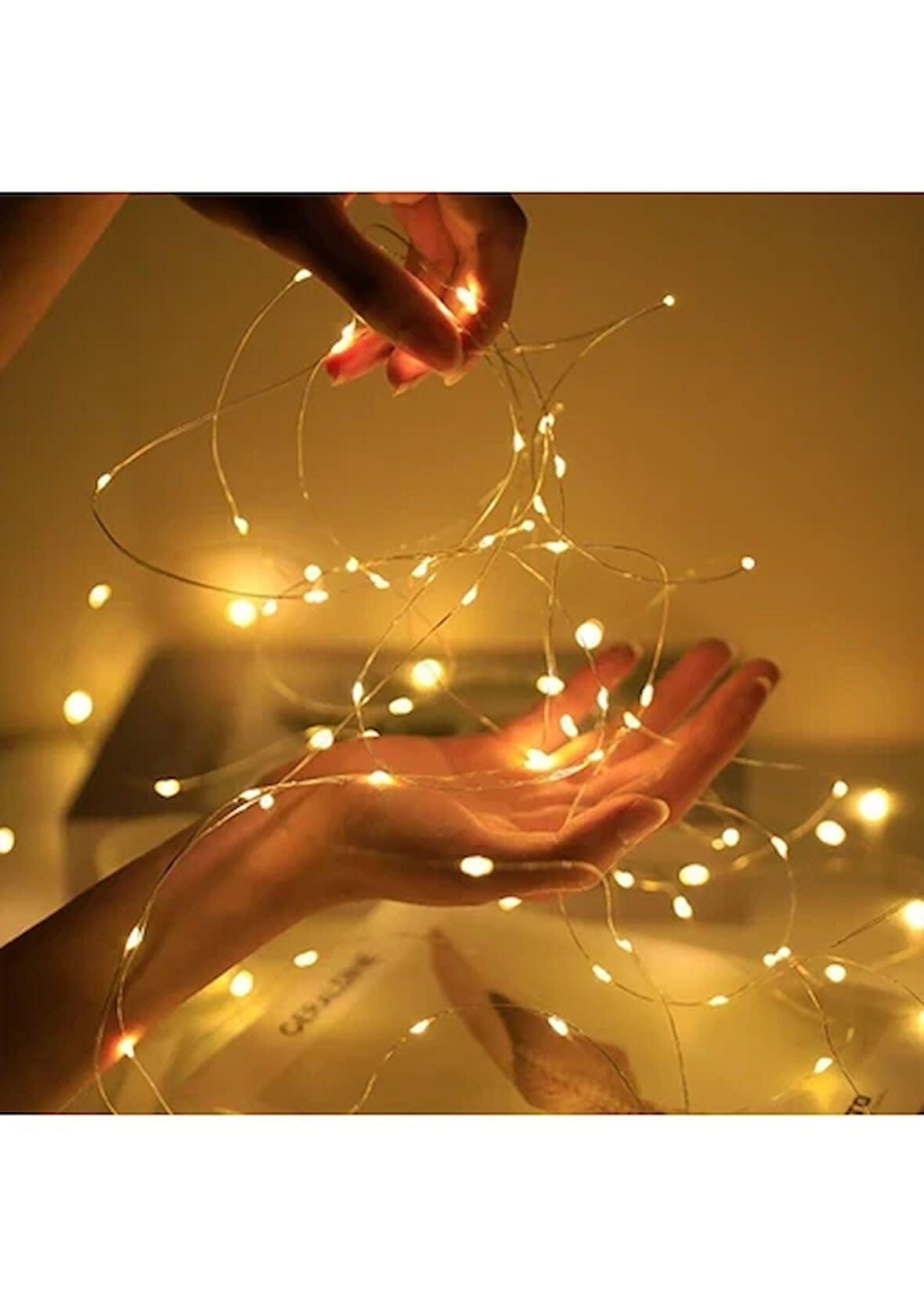 2 Adet 5 Metre Pilli Peri Dekor Işık Günışığı, Lamba Gün Işığı Yılbaşı Çam Ağacı Ev Süsleme