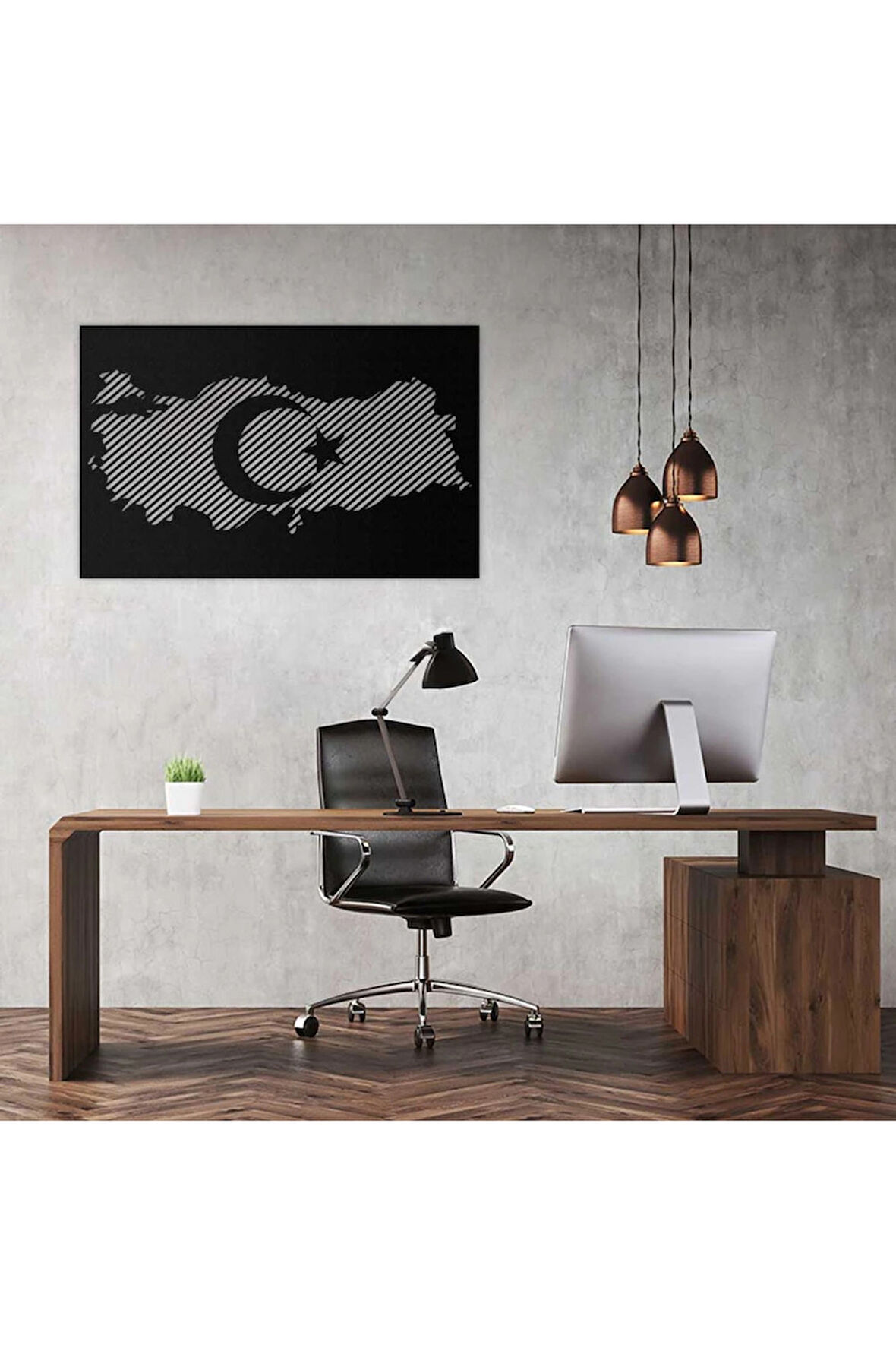 Pleksi Türkiye Haritası ve Ay yıldız