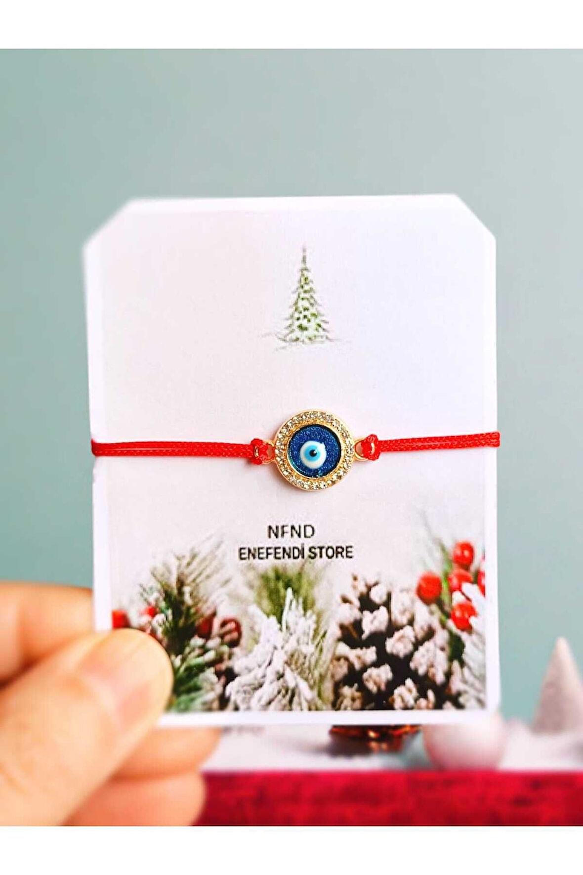 Merry Christmas Yılbaşı Kartlı Sevgili Eş Arkadaş Çocuk Şans Nazar Bileklik Hediyelik 2025