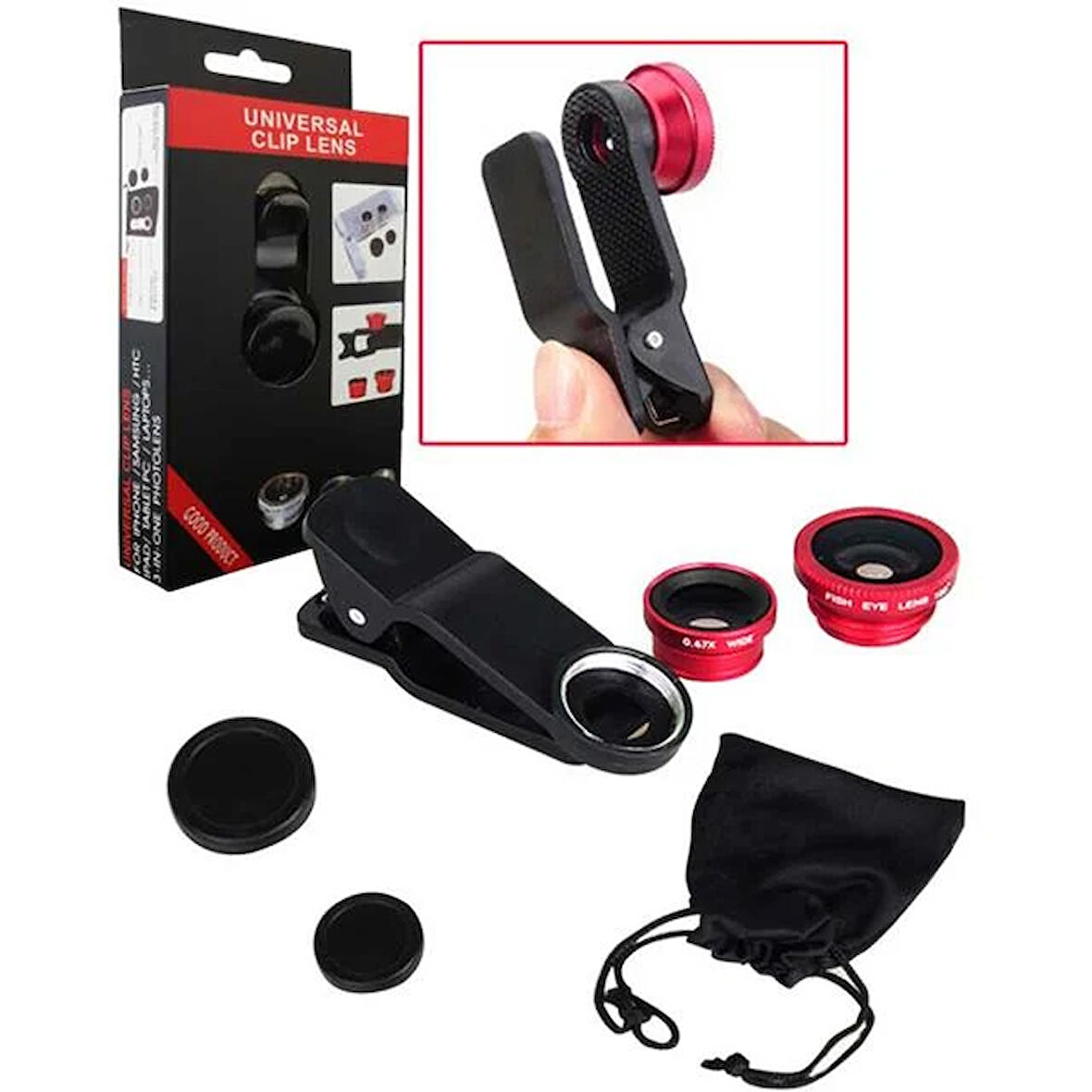 Powermaster Pm-12197 Universal Akıllı Telefon Lens Seti Siyah