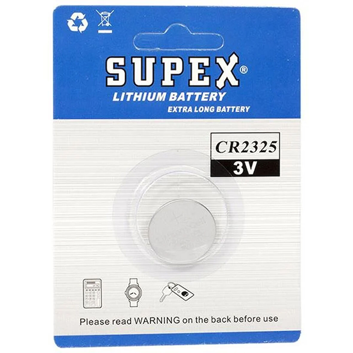 Supex Extra Long Battery CR2325 3V Lityum Pil