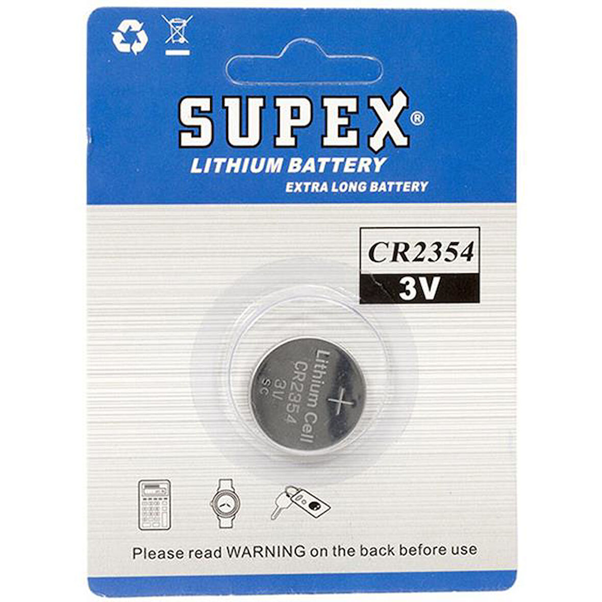 Supex Extra Long Battery CR2354 3V Lityum Pil