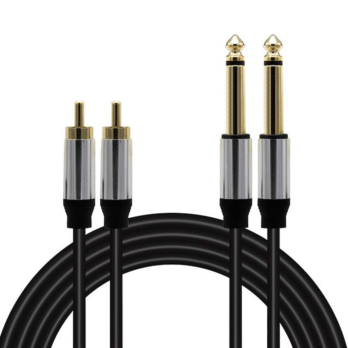 POWERMASTER LD398 2X 6.3MM MONO ERKEK + 2X RCA ERKEK 3 METRE KABL