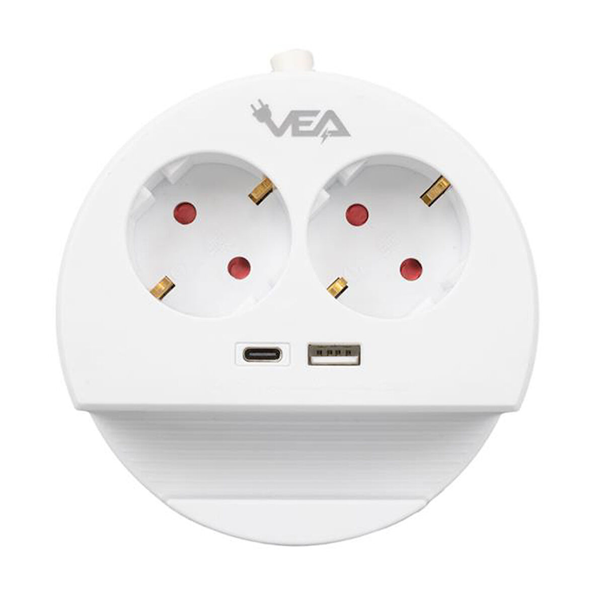 Vea VE-G1102C 2li Usb + Type-c Girişli Telefon Standlı 1.5 Metre Grup Priz