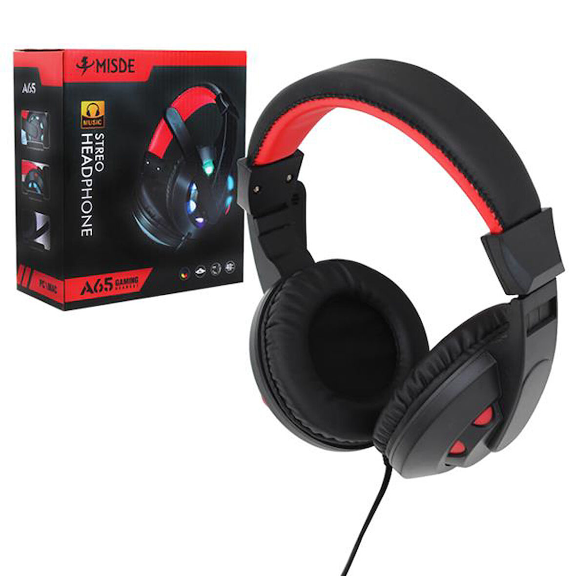 Magicvoice A65 Rgb Işıklı Kulak Üstü Oyuncu Kulaklığı Siyah