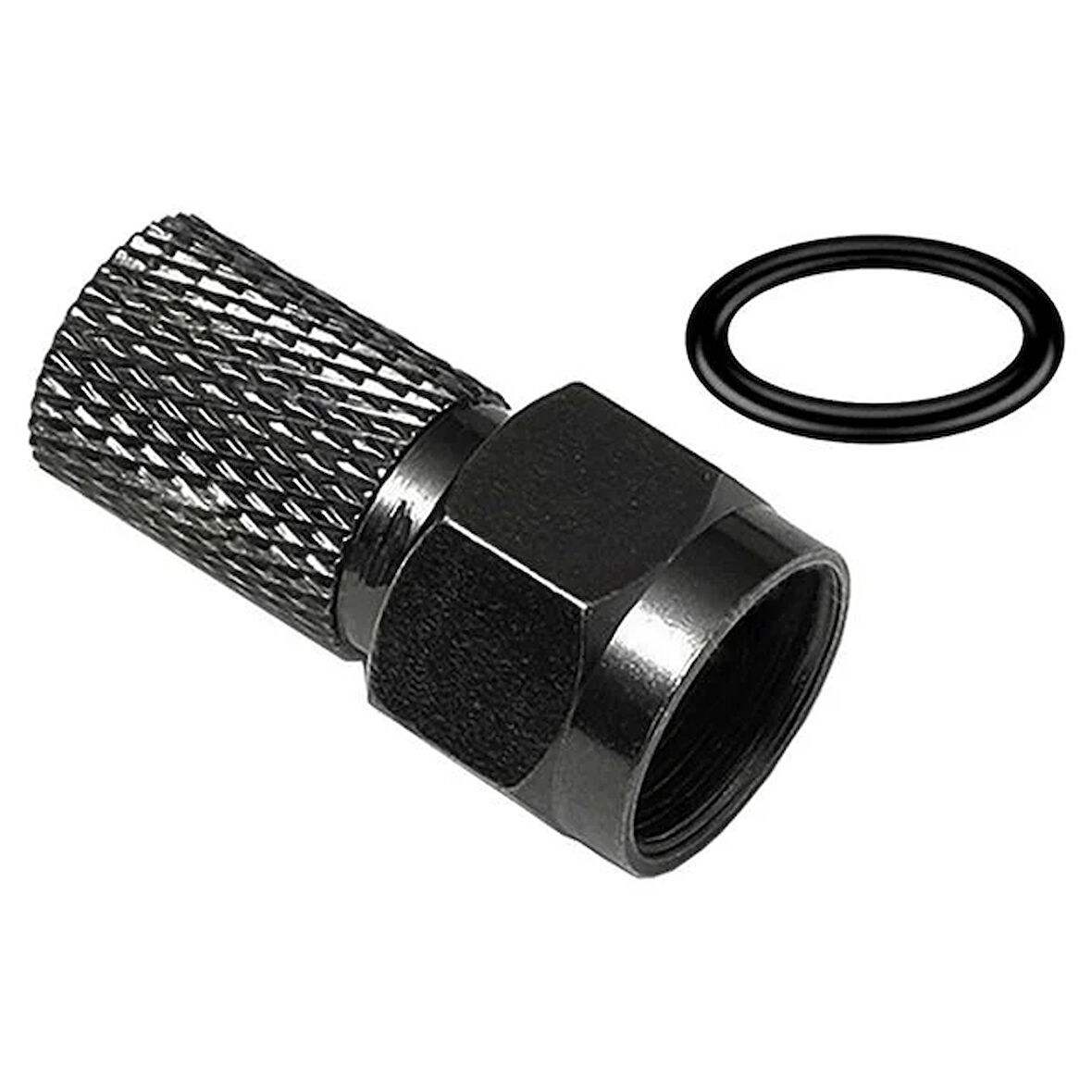 Fully E-325 Siyah Contalı Rg6/u6 22mm 1.kalite F Konnektör 100'lü Poşet