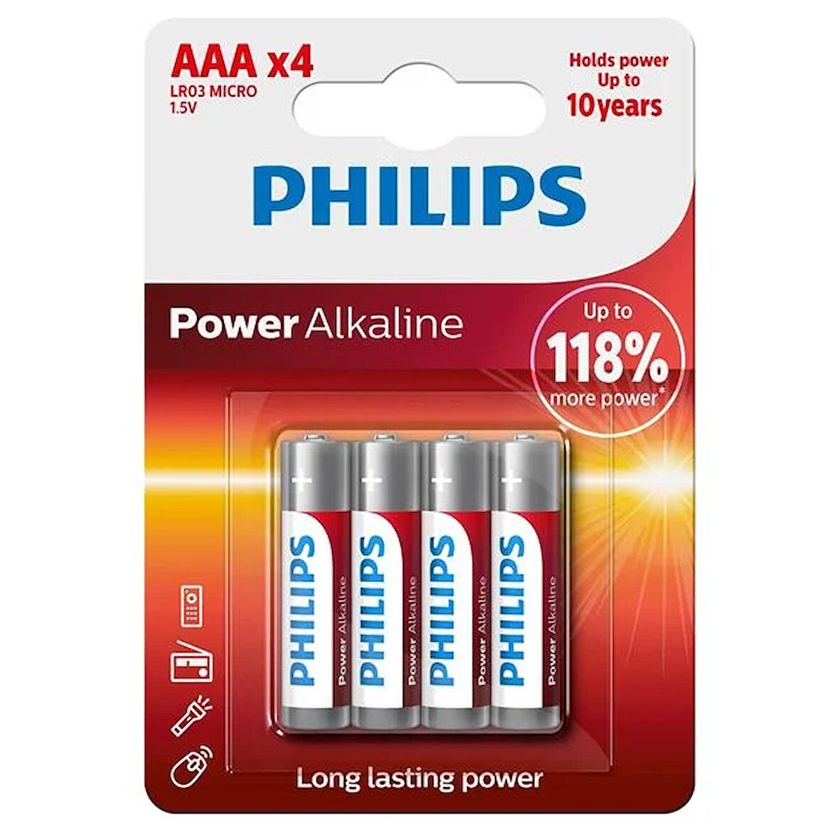 Philips LR03P4B Alkalin AAA İnce Kalem Pil 4'lü