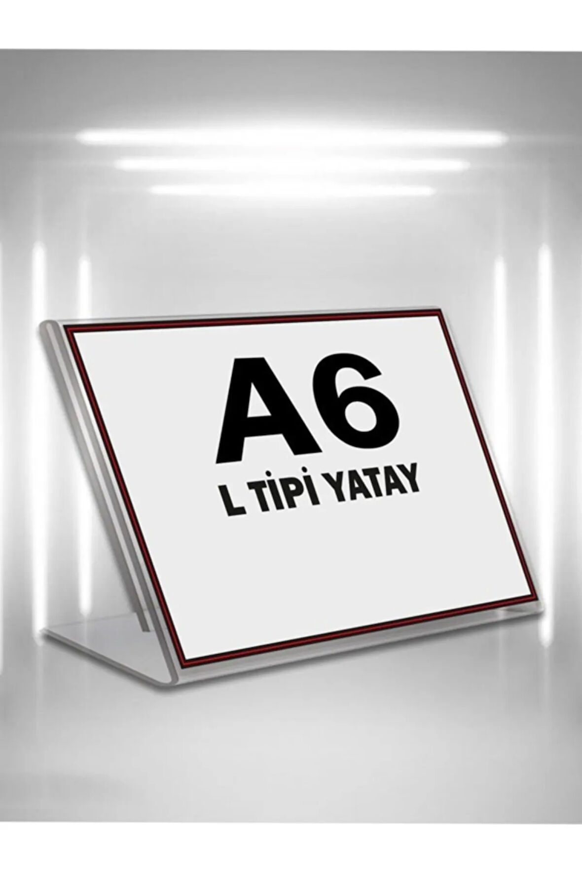 L Tipi A6 Pleksi Föylük Broşürlük-yatay A6 Föylük-10 Lu Paket