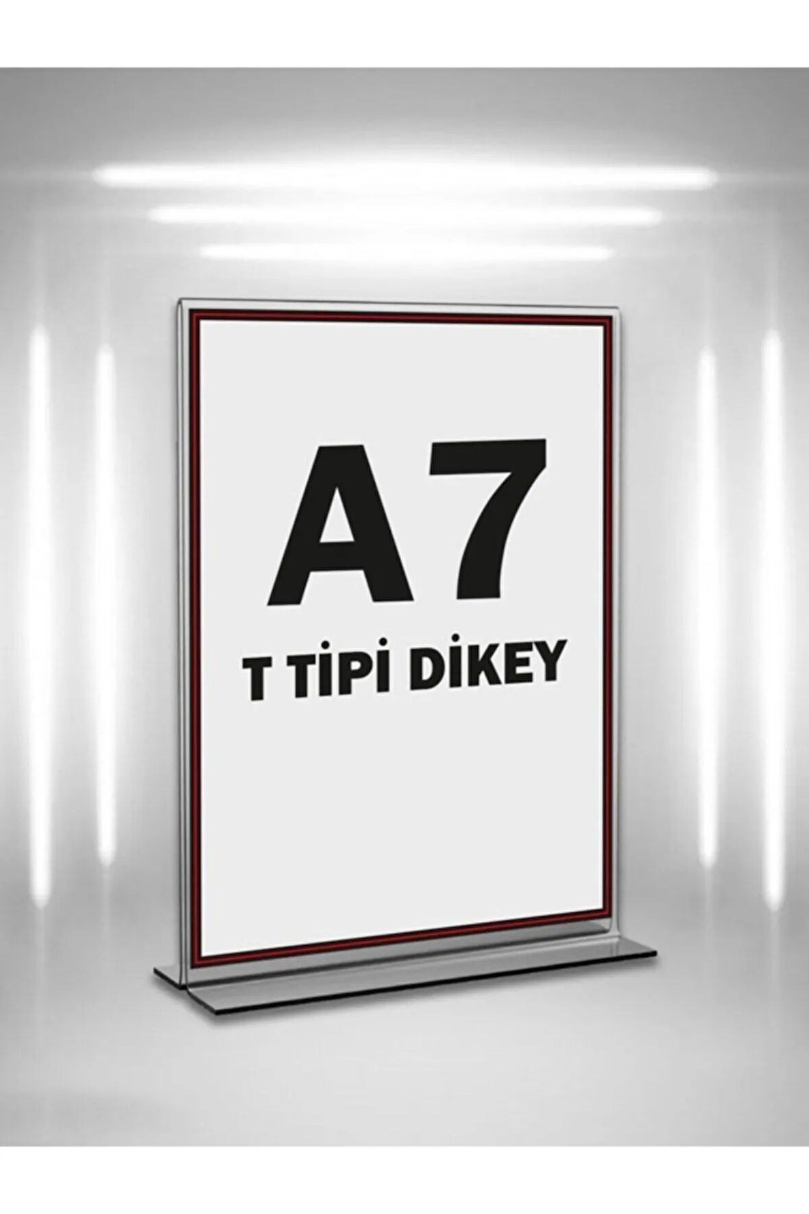 T Tipi A7 Pleksi Föylük Broşürlük-dikey A7 Föylük-5 Li Paket