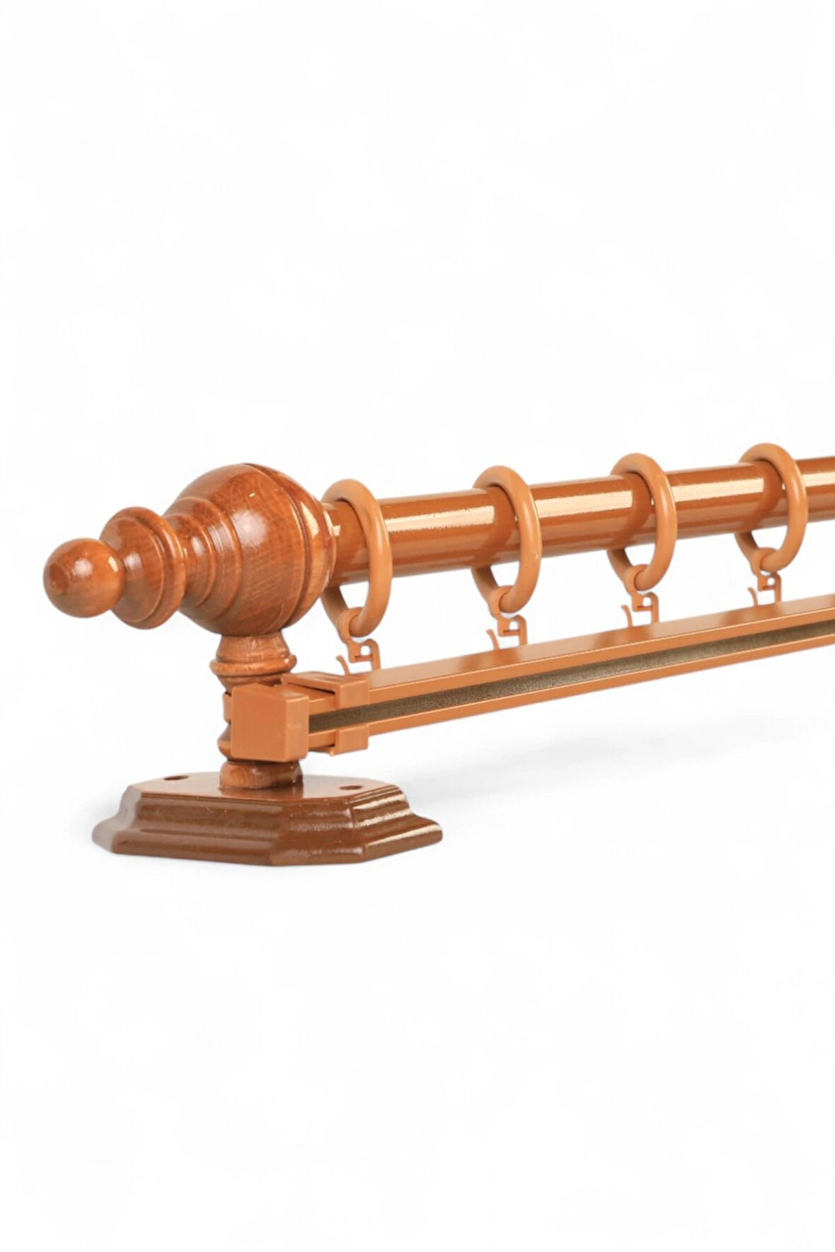 Ahşap Rustik Perde Askısı - Tek Raylı