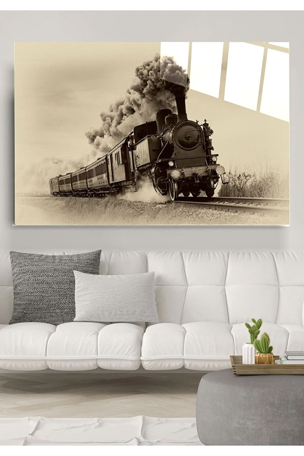 Kara Tren Cam Tablo, Dekoratif Cam Tablo