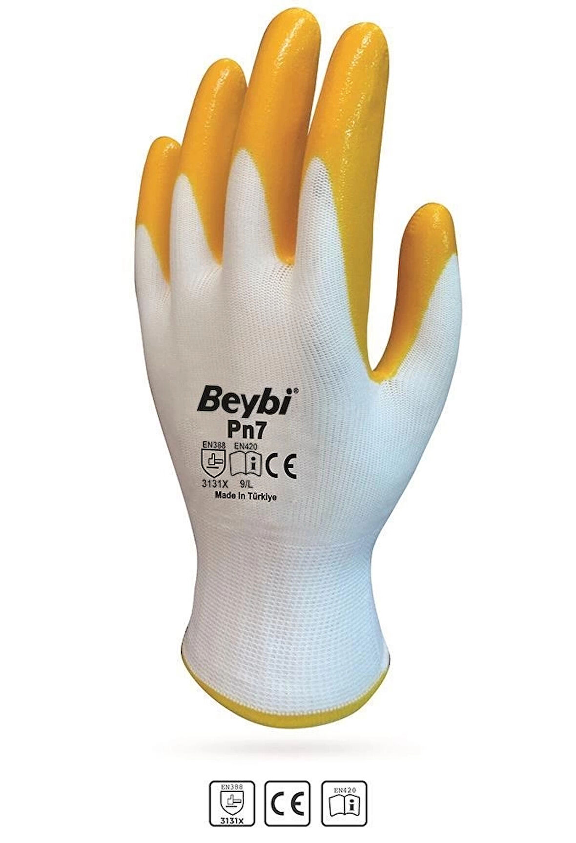 Beybi PN7 No:9 Sarı Nitril Eldiven