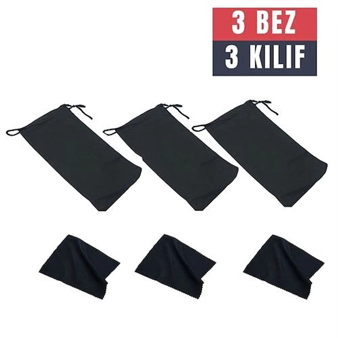 CEYLAN ADAM 3 Adet Gözlük Kılıfı + Bez Seti