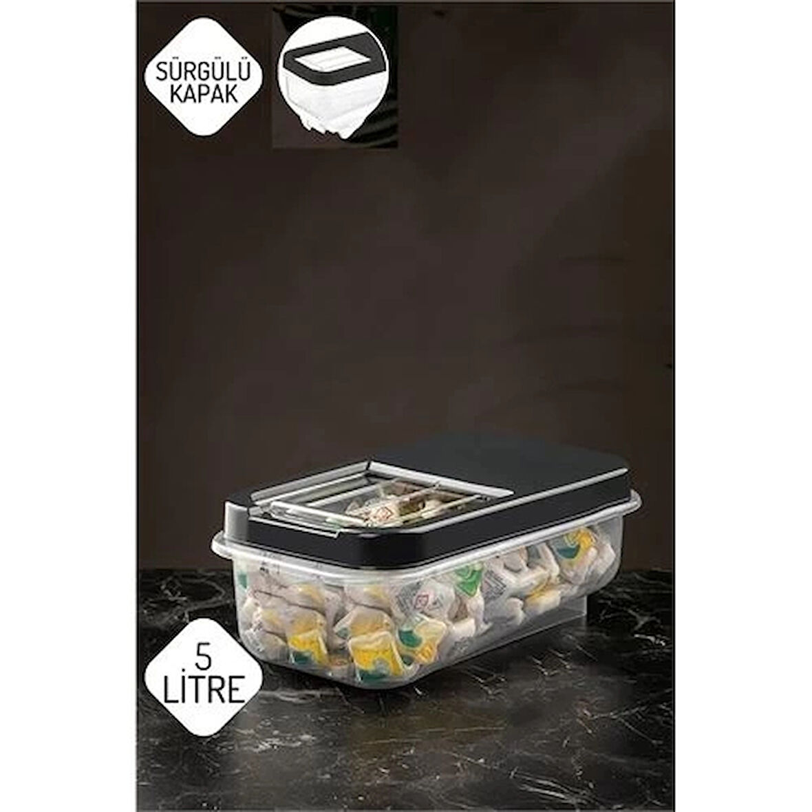 CEYLAN ADAM  Reagan Tablet ve Deterjan Saklama Kutusu 5 lt ANTRASİT