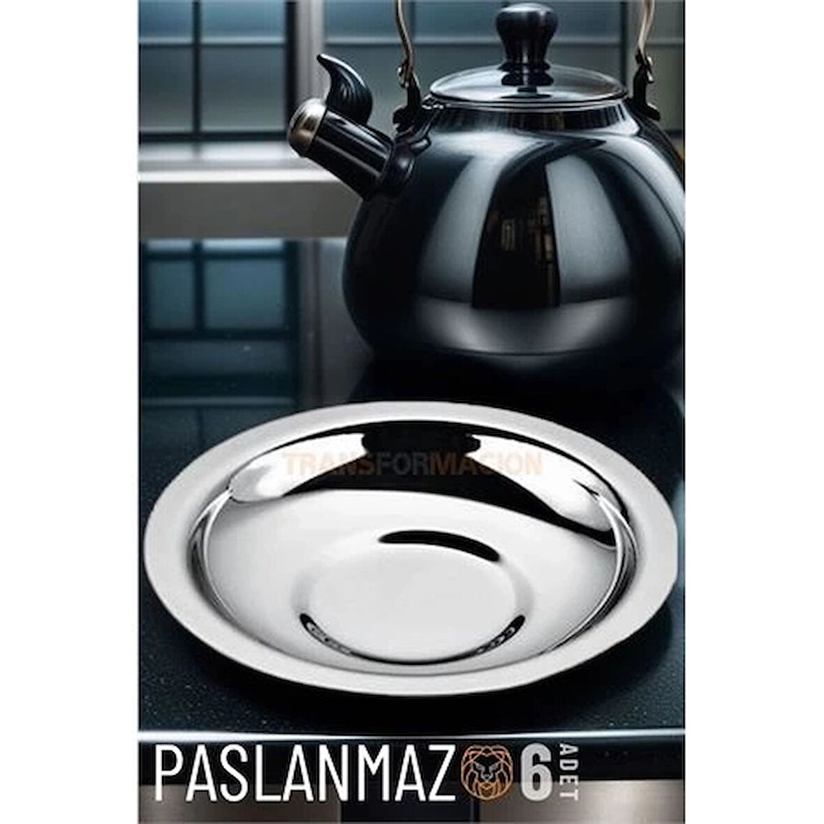 CEYLAN ADAM Veneta 6 Adet Metal Çay Tabağı Seti