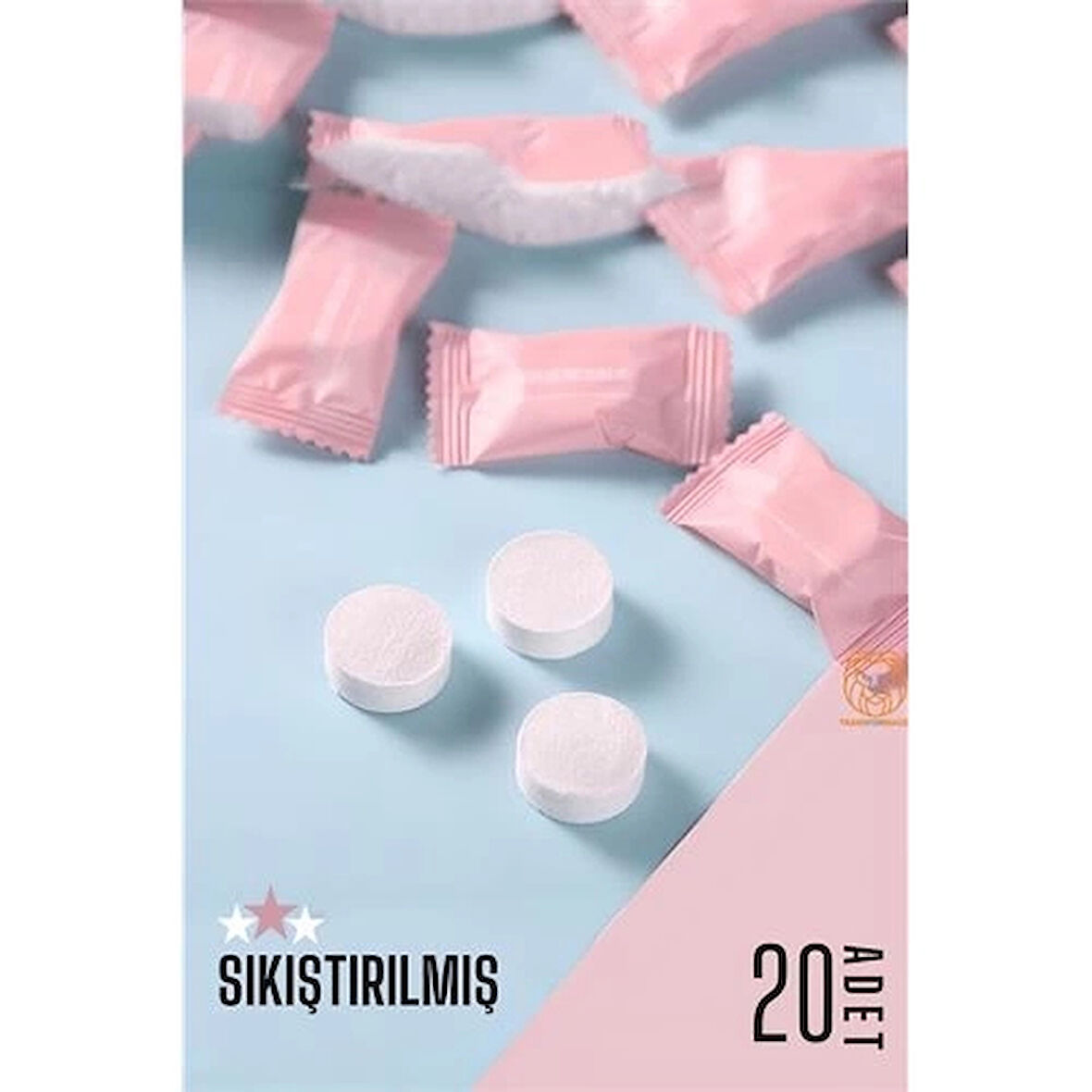 CEYLAN ADAM  Sıkıştırılmış Seyahat Çanta Mendili 20x18 cm