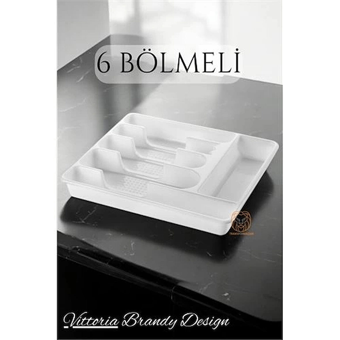 CEYLAN ADAM Çekmece İçi Kaşıklık Kepçelik 6 Gözlü BEYAZ