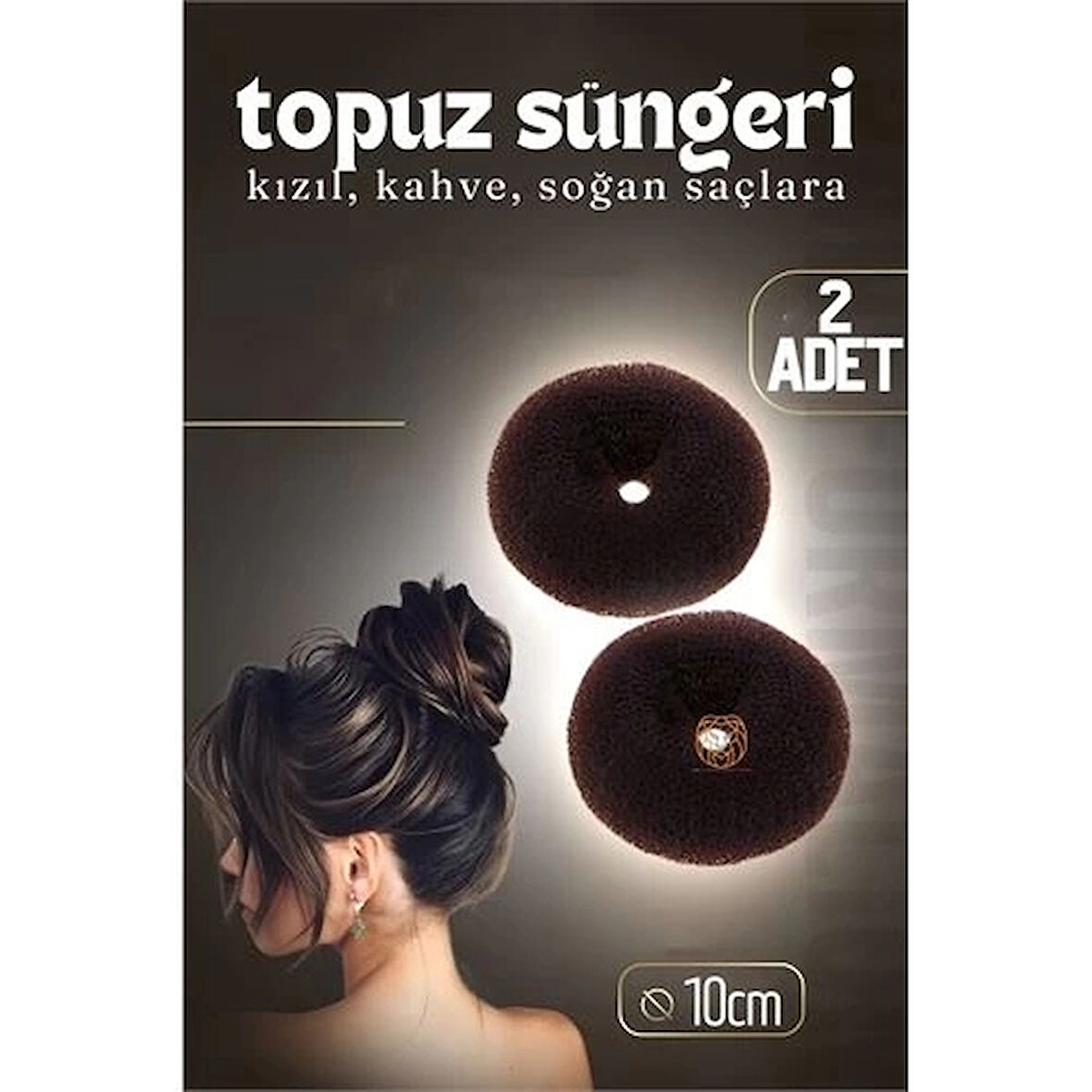 CEYLAN ADAM Kahve Saç Topuz Süngeri 2 ADET 10 CM Çap 4 cm Kalınlık