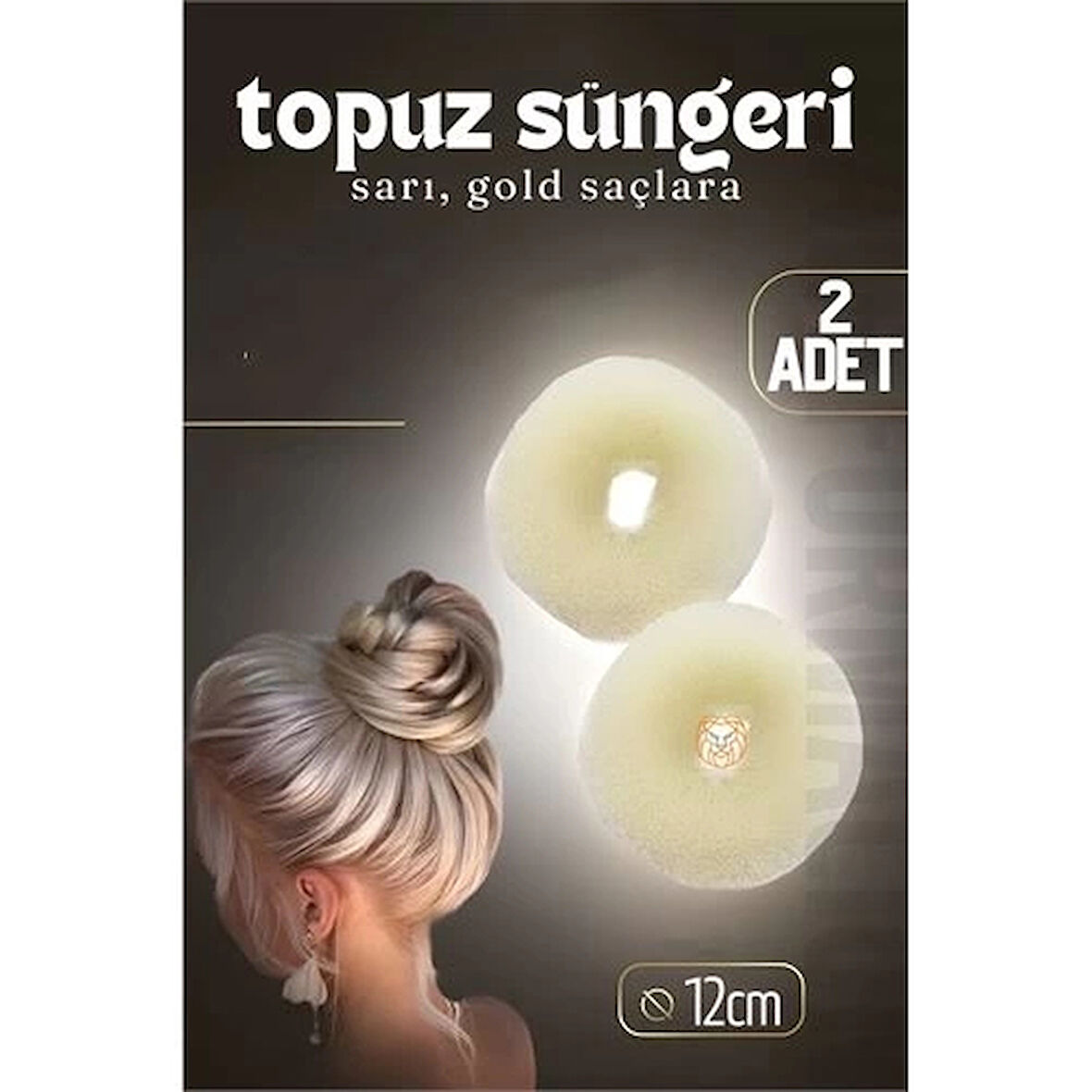CEYLAN ADAM Gold Saç Topuz Süngeri 2 ADET 12 CM Çap 5 cm Kalınlık