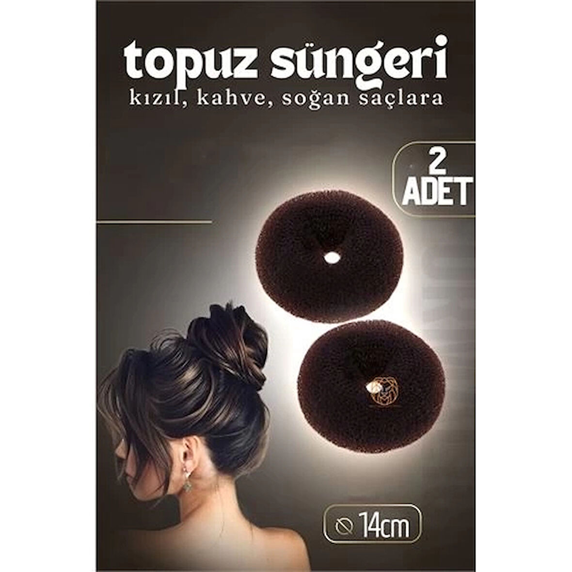 CEYLAN ADAM Kahve Saç Topuz Süngeri 2 ADET 14 CM Çap 6 cm Kalınlık