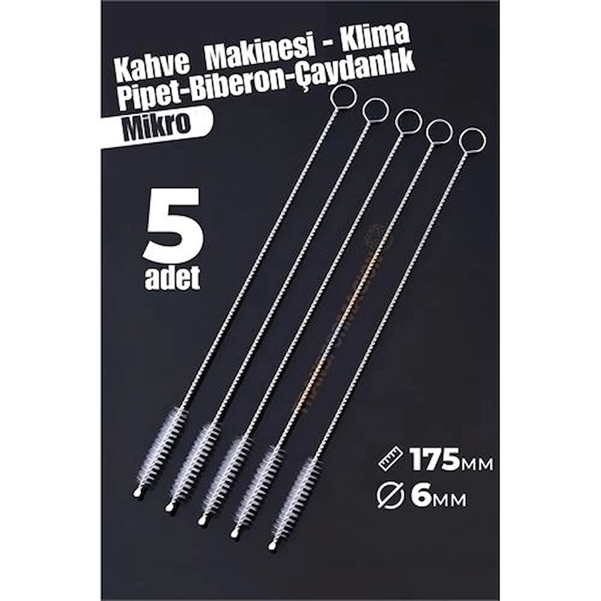 CEYLAN ADAM Mikro Fırça Klima Biberon Pipet Fırçası 5 Adet