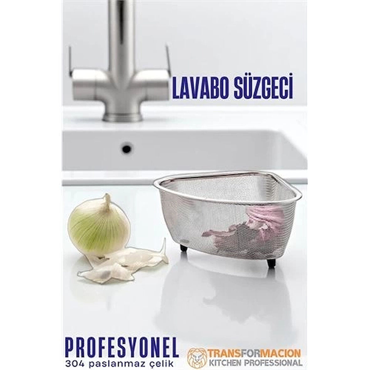 CEYLAN ADAM  Lavabo Süzgeci -Lavabo Çöplüğü - Lavabo İçi Çöp Süzgeci 304 Paslanmaz Çelik