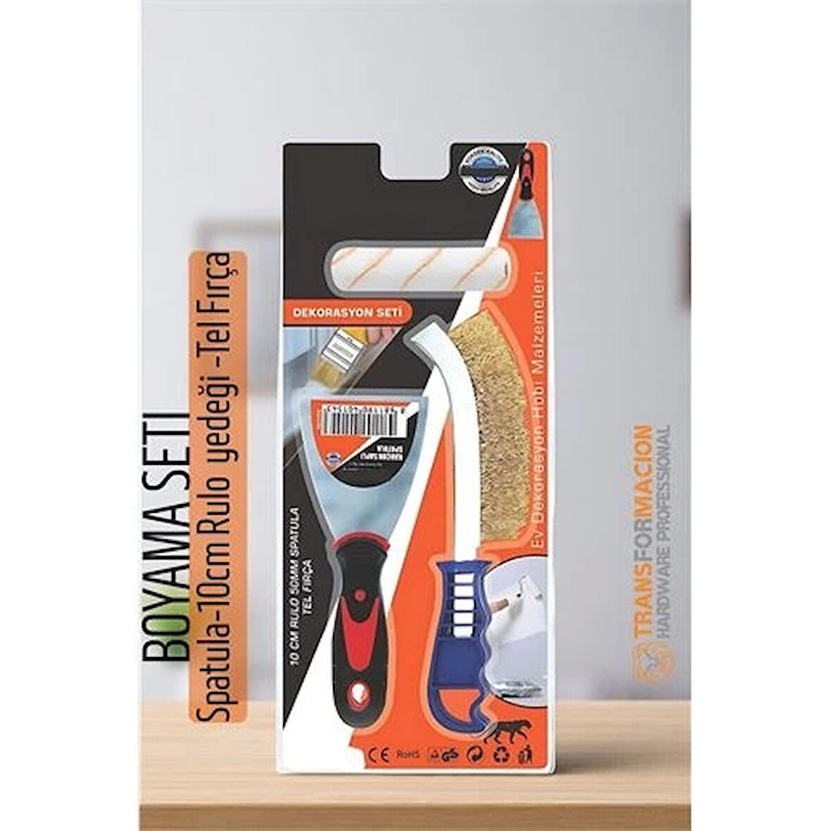 CEYLAN ADAM  Boyama Seti - Spatula-10cm Rulo  yedeği -Tel Fırça