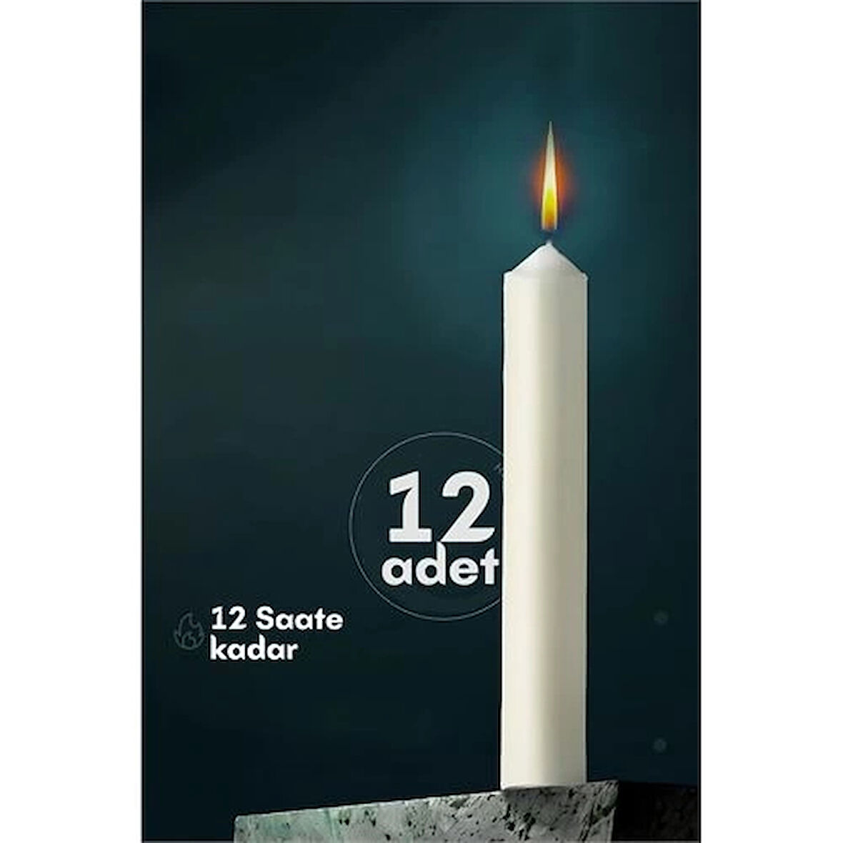 CEYLAN ADAM  Klasik Mum 12 Adet - Kokusuz Mum