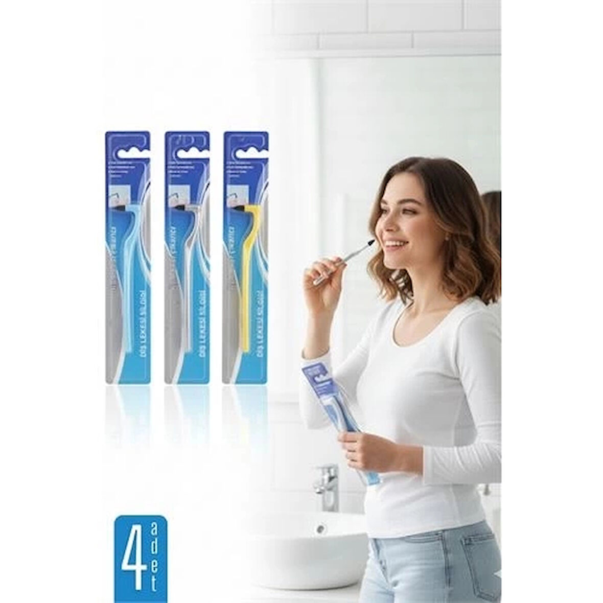 CEYLAN ADAM  4 lü Diş Taşı Temizleyici Diş Beyazlatıcı ve Diş Silgisi Aile Paketi