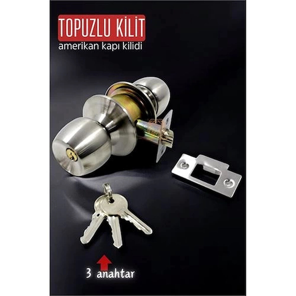 CEYLAN ADAM Topuzlu Kilit Amerikan Kapı Kilit Buton Set