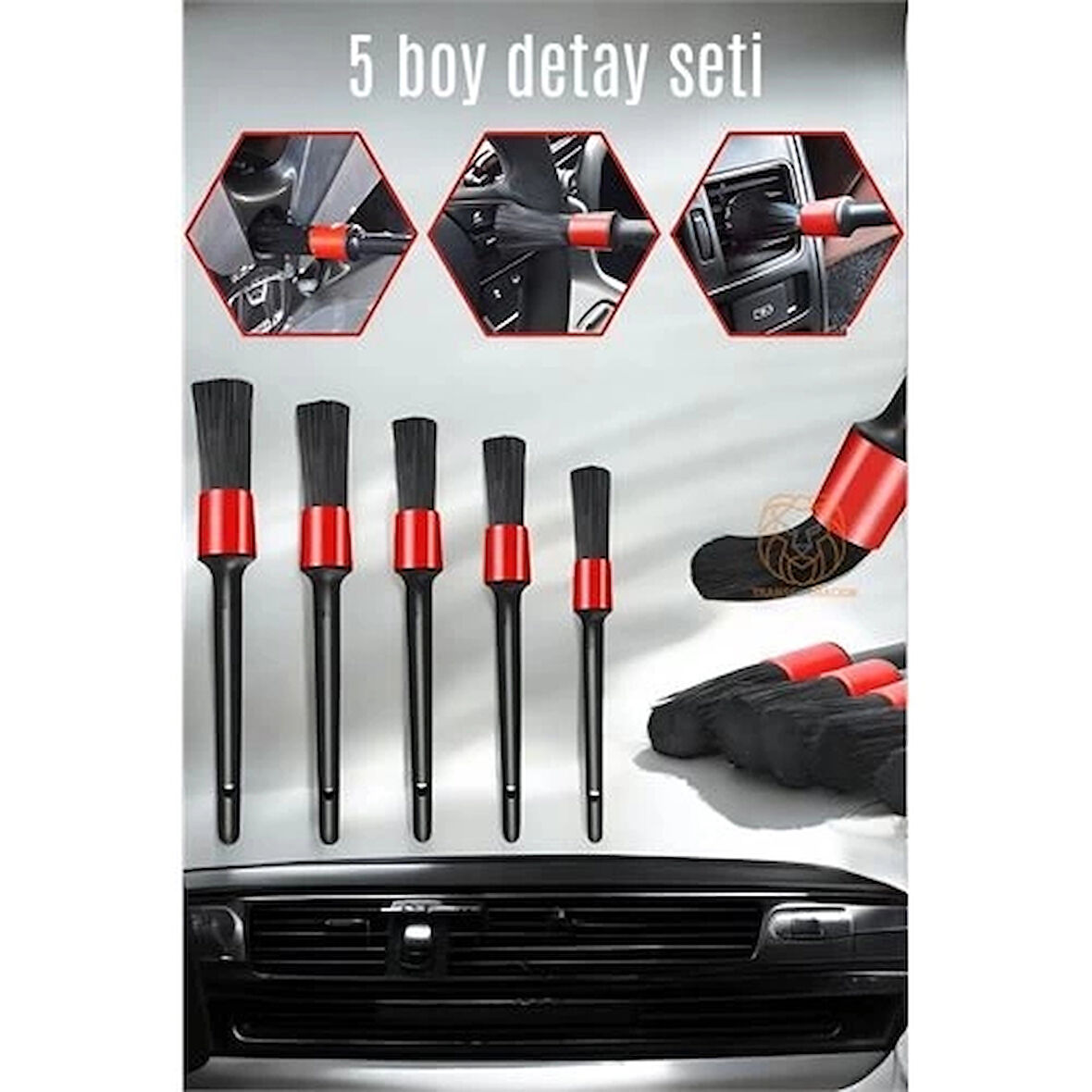 CEYLAN ADAM  5 Boy Araç Detay Temizlik Fırça Seti Slalom Design