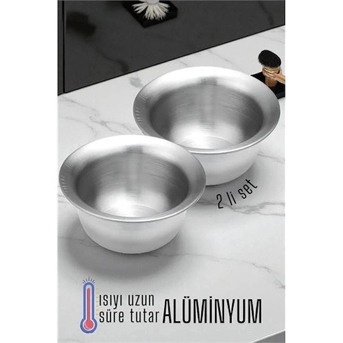 CEYLAN ADAM  Alüminyum Tıraş Tası 2 li SET