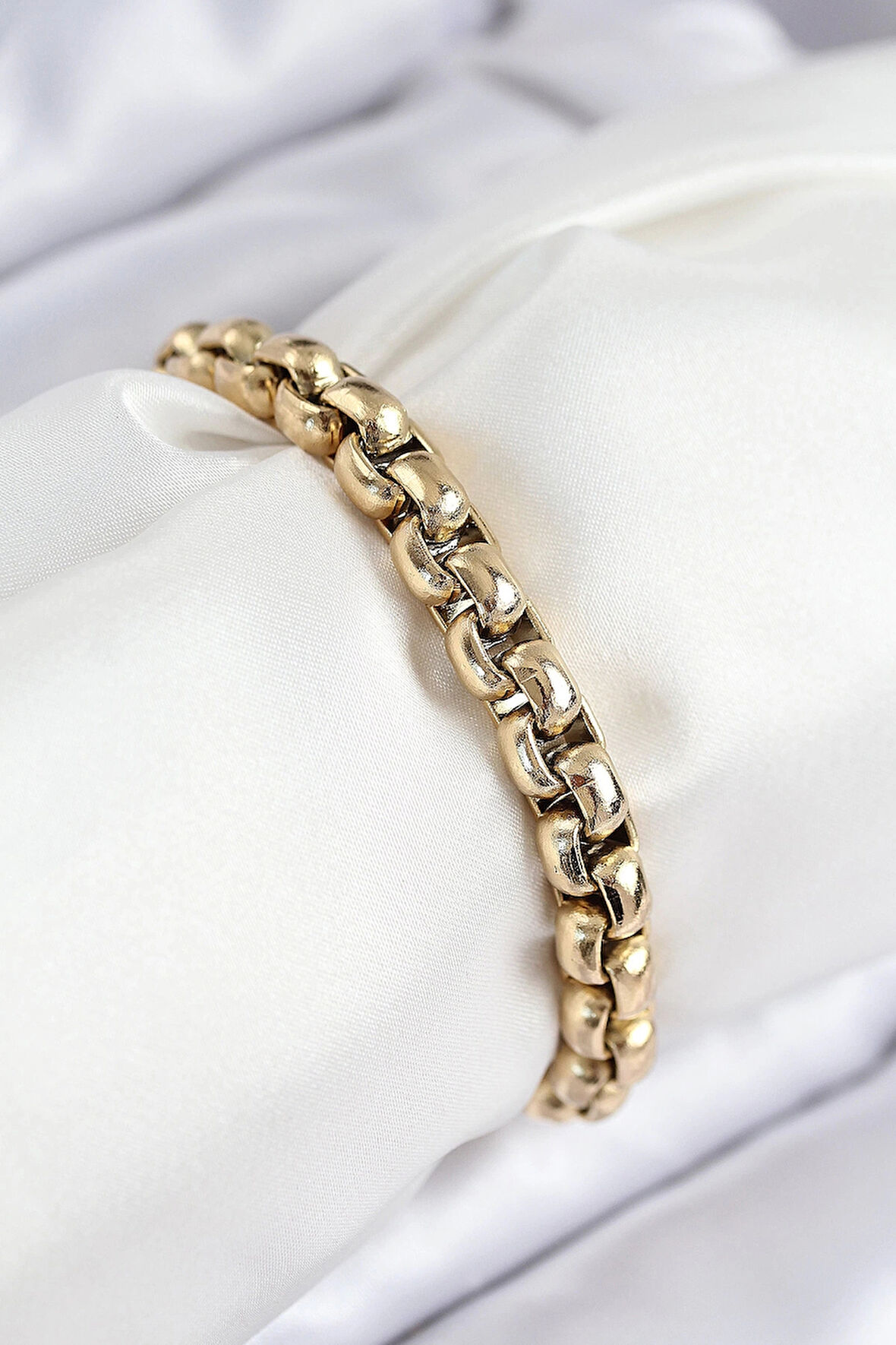 CEYLAN ADAM 316L Çelik Halat Zincir Model Gold Renk Kadın Bileklik