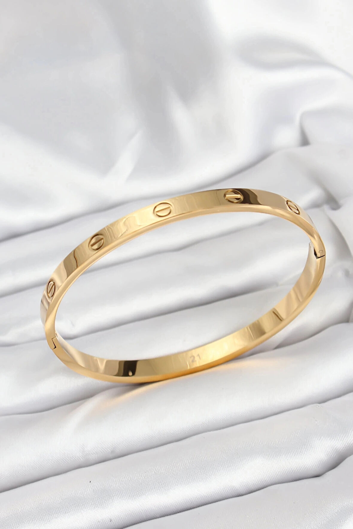 CEYLAN ADAM 316L Çelik Gold Renk 65 mm Kadın Kelepçe Bileklik