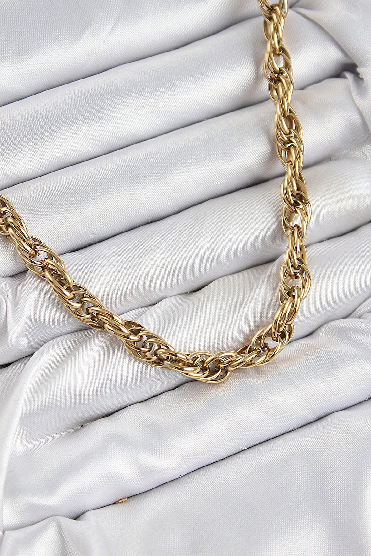 CEYLAN ADAM 316L Çelik Halat Model Gold Renk Kadın Kolye