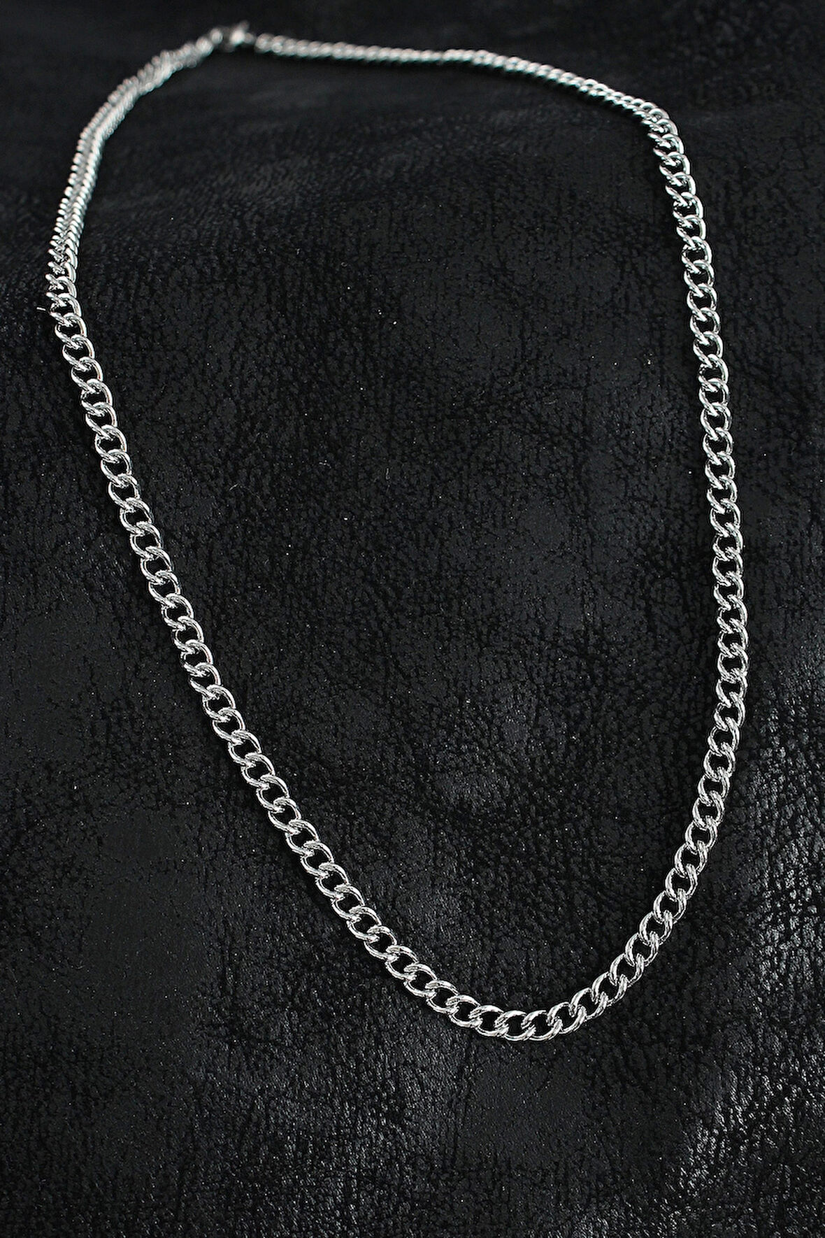 CEYLAN ADAM 316L Çelik Klasik Oval Zincir Model Gümüş Renk Erkek Kolye