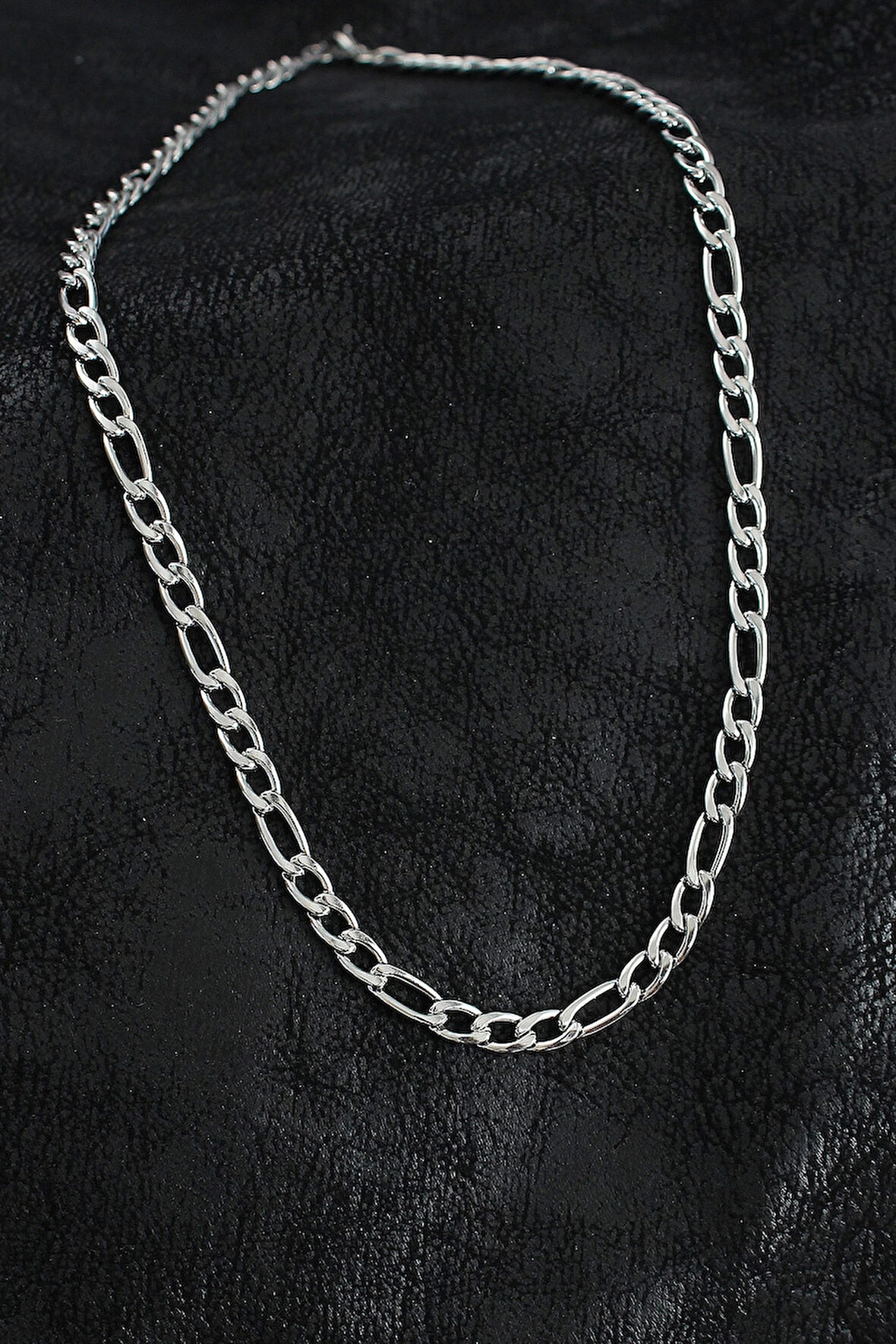 CEYLAN ADAM 316L Çelik Kalın Figaro Zincir Model Gümüş Renk Erkek Kolye