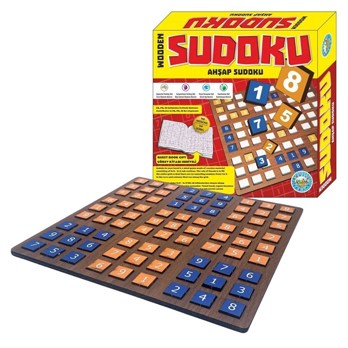 CEYLAN ADAM  9 Bölümlü Ahşap Sudoku Eğitici Oyun Seti