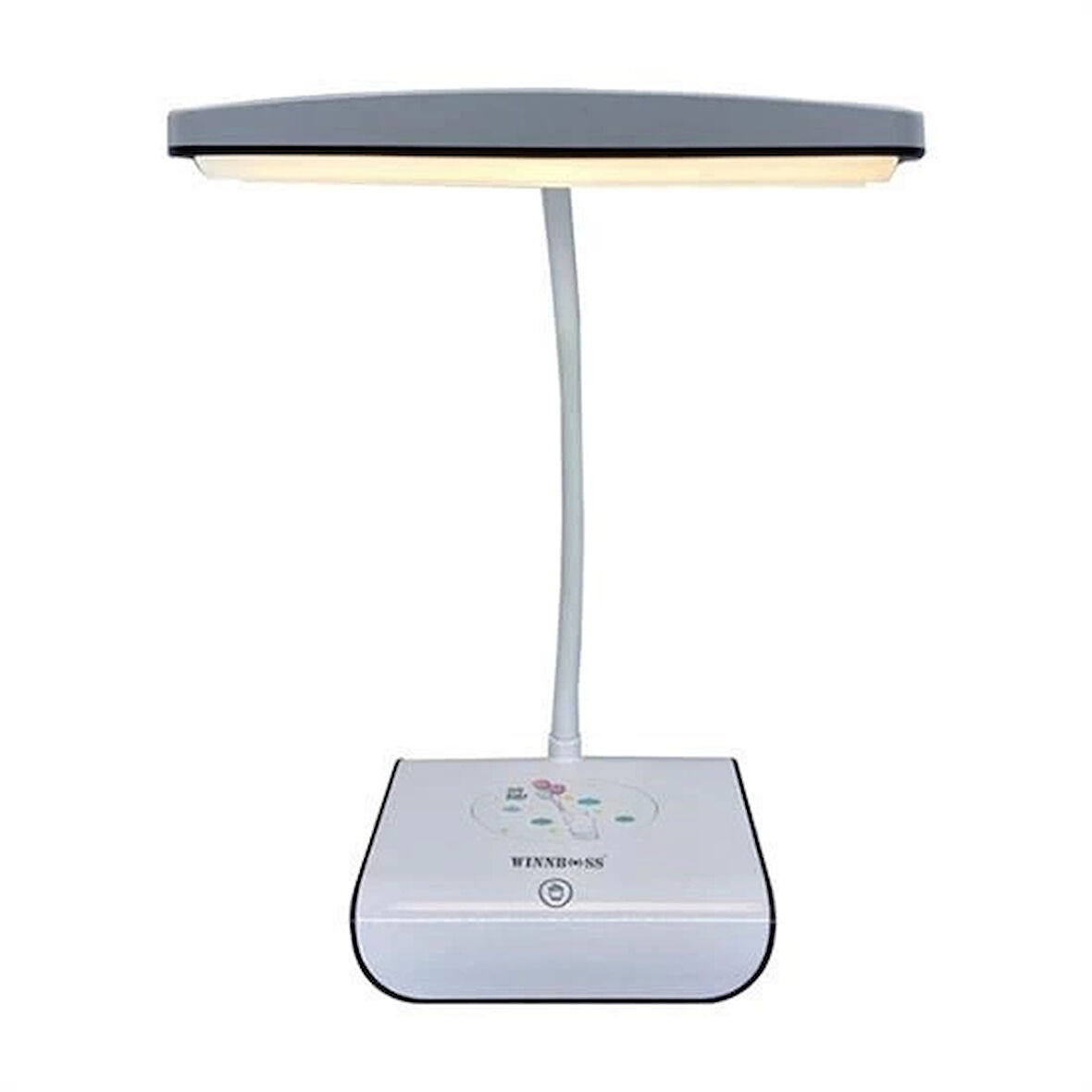 CEYLAN ADAM  Şarjlı Oynar Esnek Başlıklı Dokunmatik 3 Farklı Modda Yanan Kaymaz Taban LED Masa Lambası