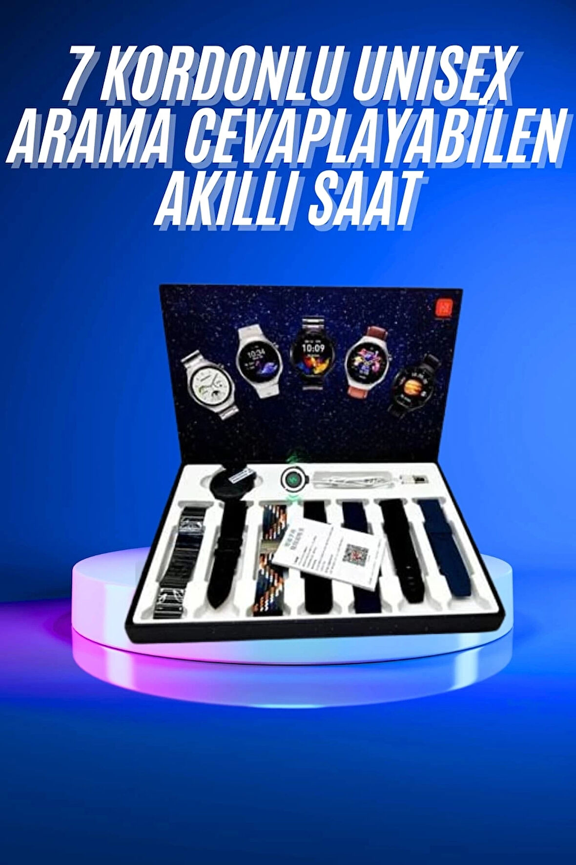 CEYLAN ADAM Akıllı Saat Çoklu Kordon Seçenekli Dokunmatik Ekran Nabız Sensörlü