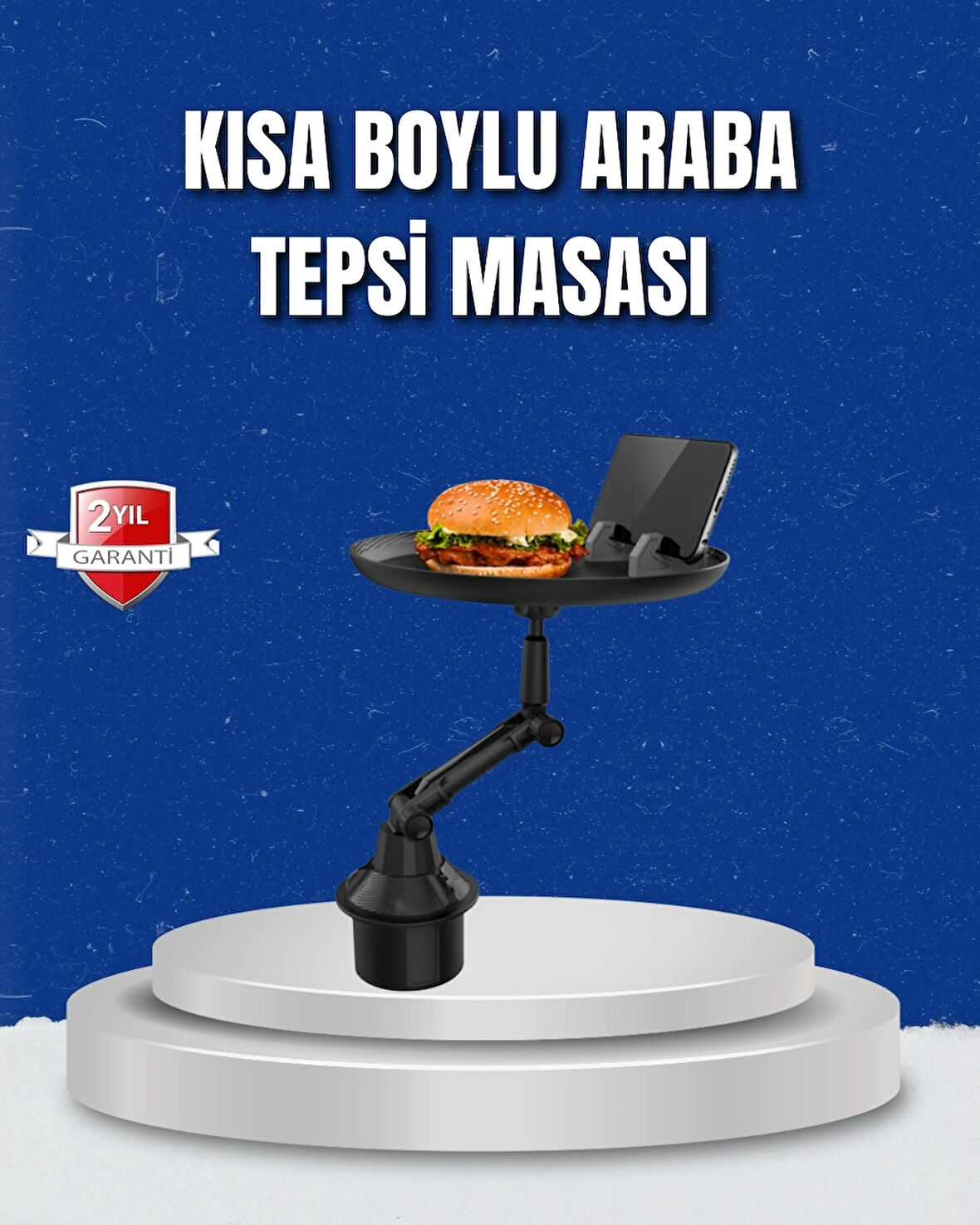 CEYLAN ADAM Ayarlanabilir Araç İçi Bardaklık Tepsisi 9 İnç Geniş Alan ve Telefon Standlı