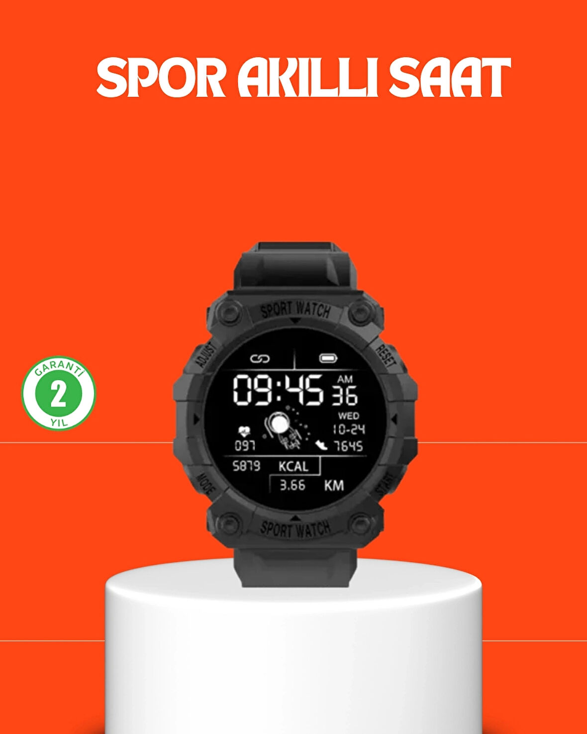 CEYLAN ADAM Sporcu Akıllı Saat – Kalp Atışı, Adım, Kalori ve Tansiyon Takipli