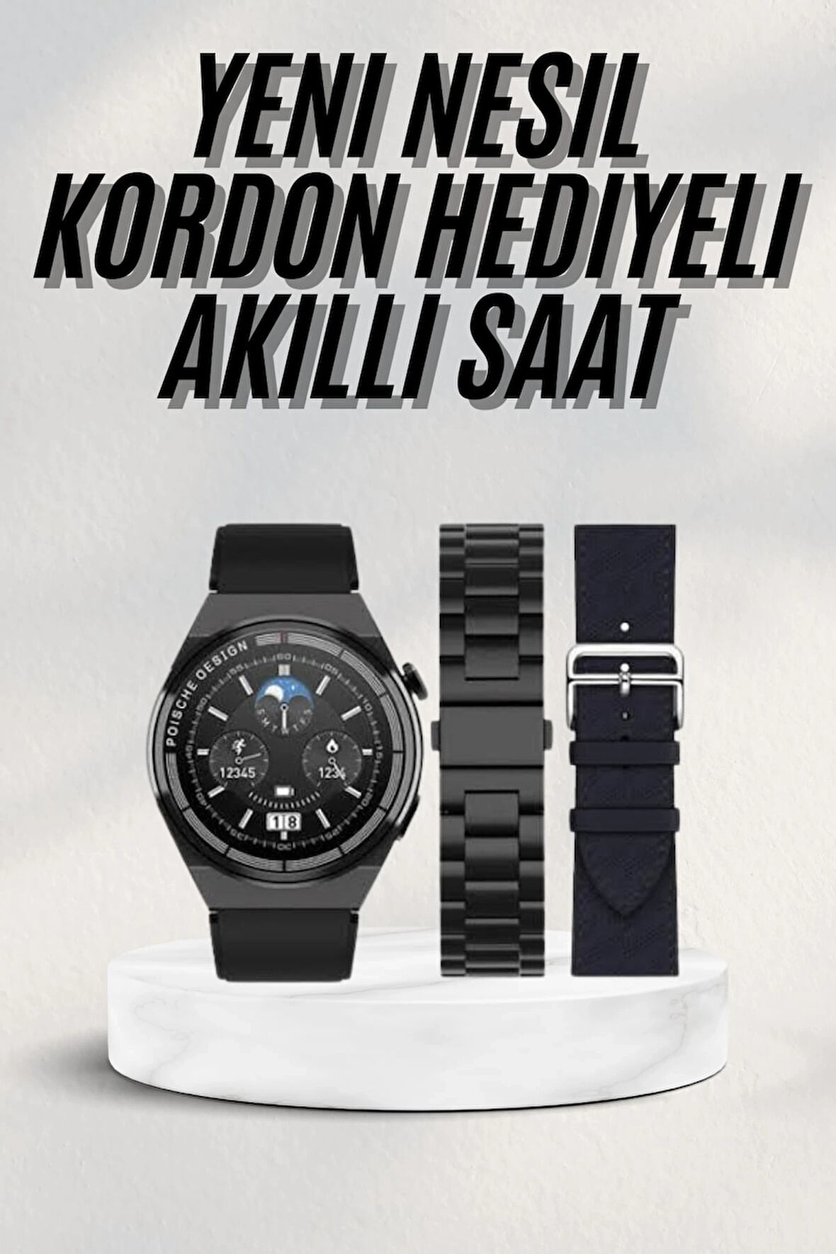 CEYLAN ADAM En Çok Tercih Edilen Akıllı Saat Amoled Ekran Nabız Sensörü GPS Uyumlu Adımsayar